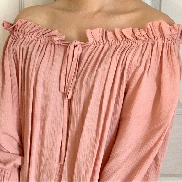 Pink Ruffled Off Shoulder Top - Picture 2 of 2